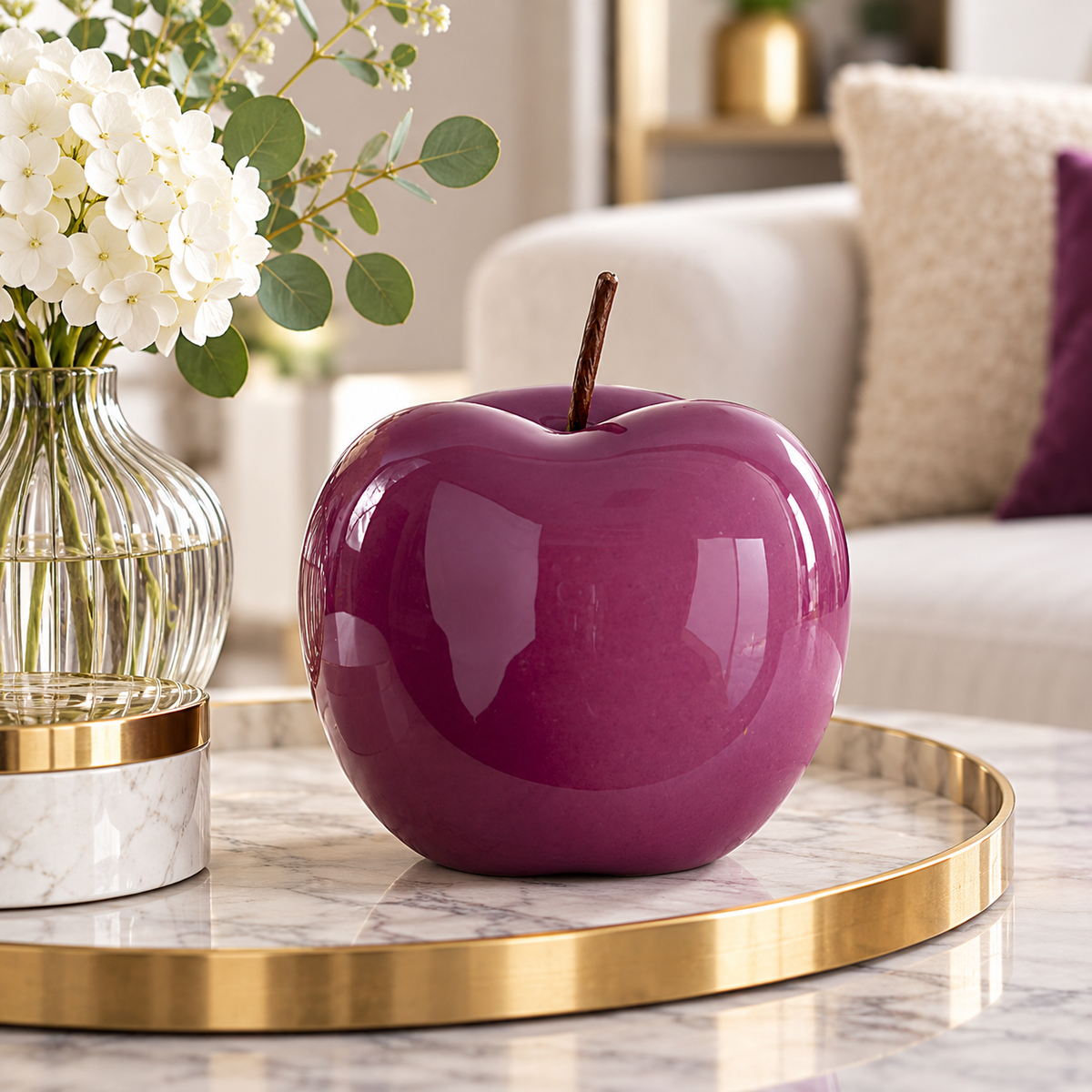 Sorrel Pearlescent Apple Decor