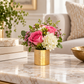 Gweyz Brushed Round Mini Vase in Gold