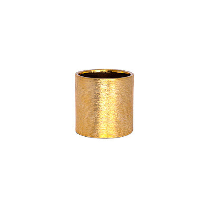 A small cylindrical gold-toned metal component with a brushed texture, shown on a plain white background.