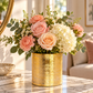 Gweyz Brushed Round Mini Vase in Gold