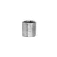 Ceramic Cylindrical Etched Style Horizontal Pattern Metallic Glaze Vase Silver