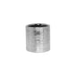 Ceramic Cylindrical Etched Style Horizontal Pattern Metallic Glaze Vase Silver