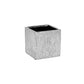 Ceramic Square Brushed Design Vertical Pattern Metallic Glaze Vase Silver
