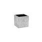 Ceramic Square Brushed Design Vertical Pattern Metallic Glaze Vase Silver