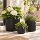 Vara Embossed White Ceramic Pot Set (Set of 3)