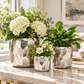 Vara Embossed White Ceramic Pot Set (Set of 3)