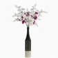 Zeliha Ceramic Bottle Vase with Combed Design