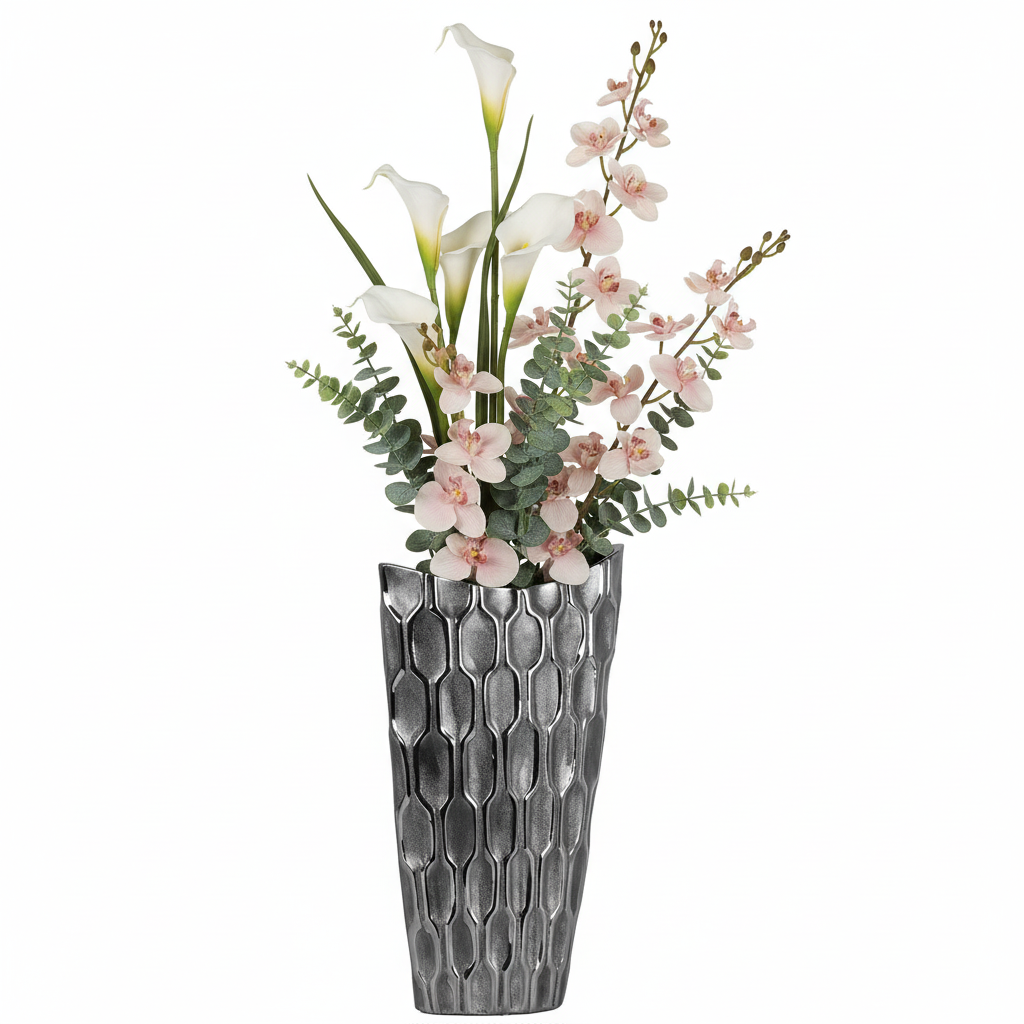 Niven Honeycomb Oval Metallic Vase
