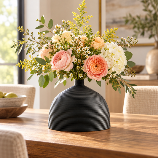 Milora Ribbed Ceramic Vase
