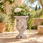 Evgeny Fluted Pedestal Urn Planter with Petal Rim