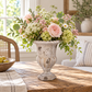 Evgeny Fluted Pedestal Urn Planter with Petal Rim