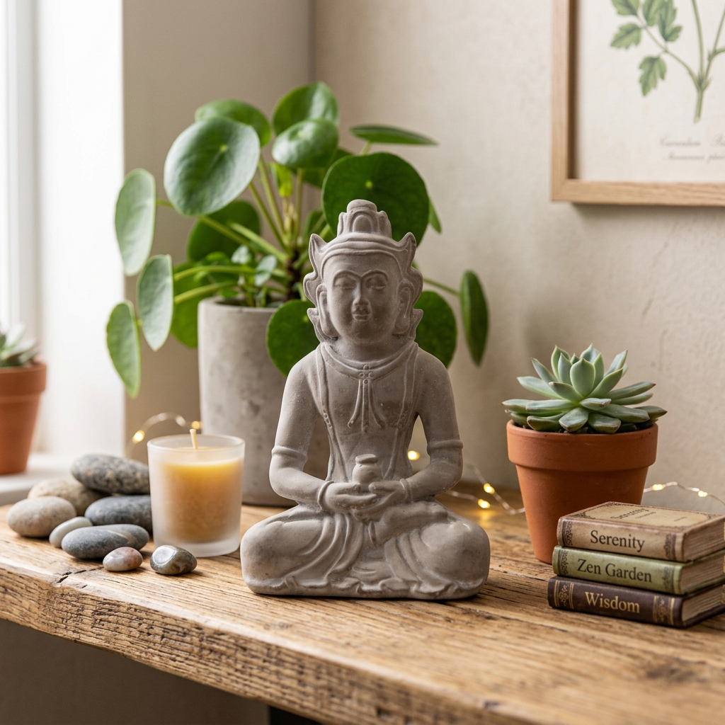 Cosima Cement Royal Meditating Buddha Figurine