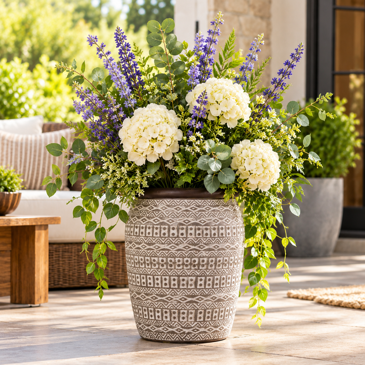 Fernanda Tribal Pattern Cement Vase