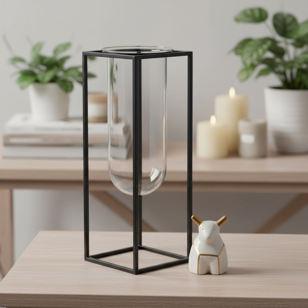 Wexler Coated Finish Square Metal Vase