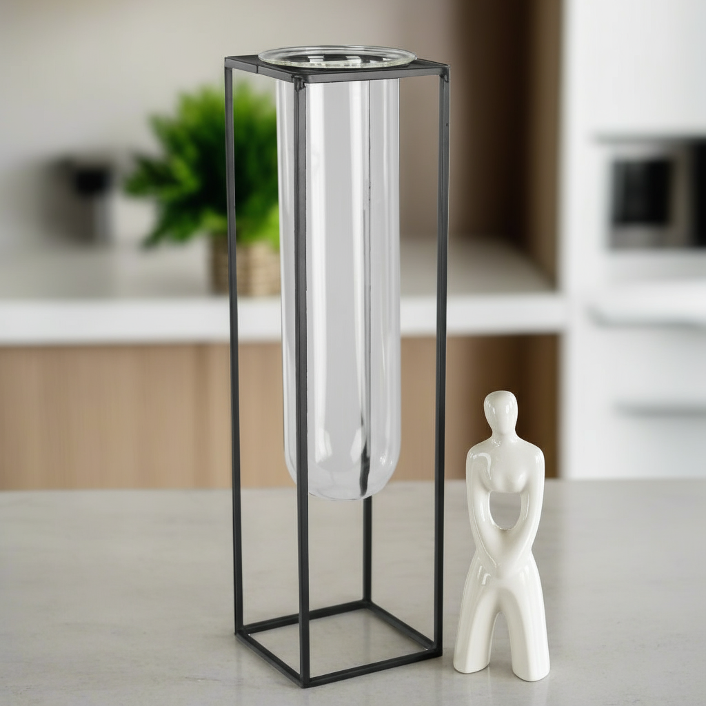 Wexler Coated Finish Square Metal Vase