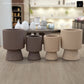Oksana Ribbed Stoneware Vase with Tapered Pedestal Base