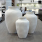 River Handcrafted Textured Urn Vase with Wavy Rim