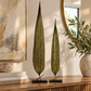 Dorelia Metal Leaf Ornament on Base (Set of 2)