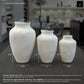 River Handcrafted Textured Urn Vase with Wavy Rim