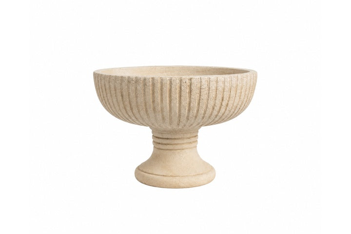 Cement Bowl White 6.25"H