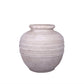 Terracotta Bulbous Ribbed Style Horizontal Pattern Distressed Glaze