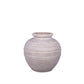 Terracotta Bulbous Ribbed Style Horizontal Pattern Distressed Glaze