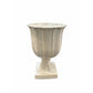 Stoneware Fluted Pedestal Style Vertical Pattern Distressed Glaze