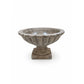 Cement Compote Bowl On Stand Concrete Finish Gray
