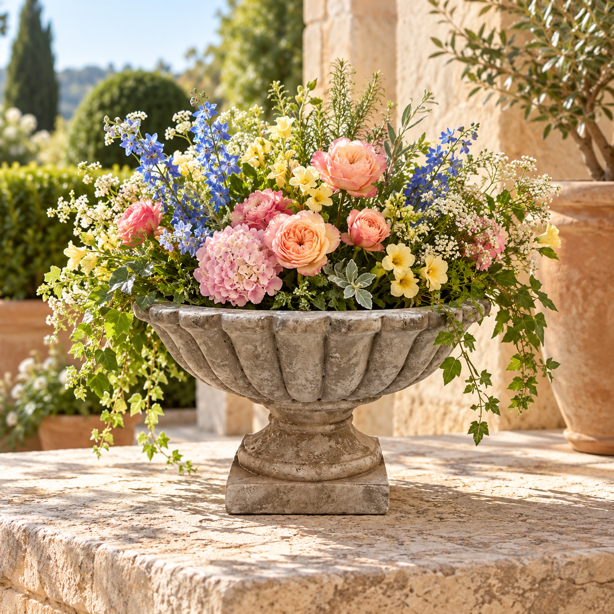 Sela Cement Tazza Compote Planter
