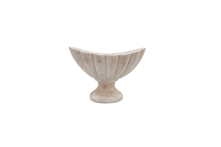 Cement Compote Bowl On Stand Concrete Finish Gray