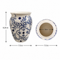 STILL IN PORT - Chinoiserie Ceramic Vase With All-Over Floral Vine Motif and Flared Distressed Rim