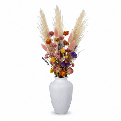 River Handcrafted Textured Urn Vase with Wavy Rim