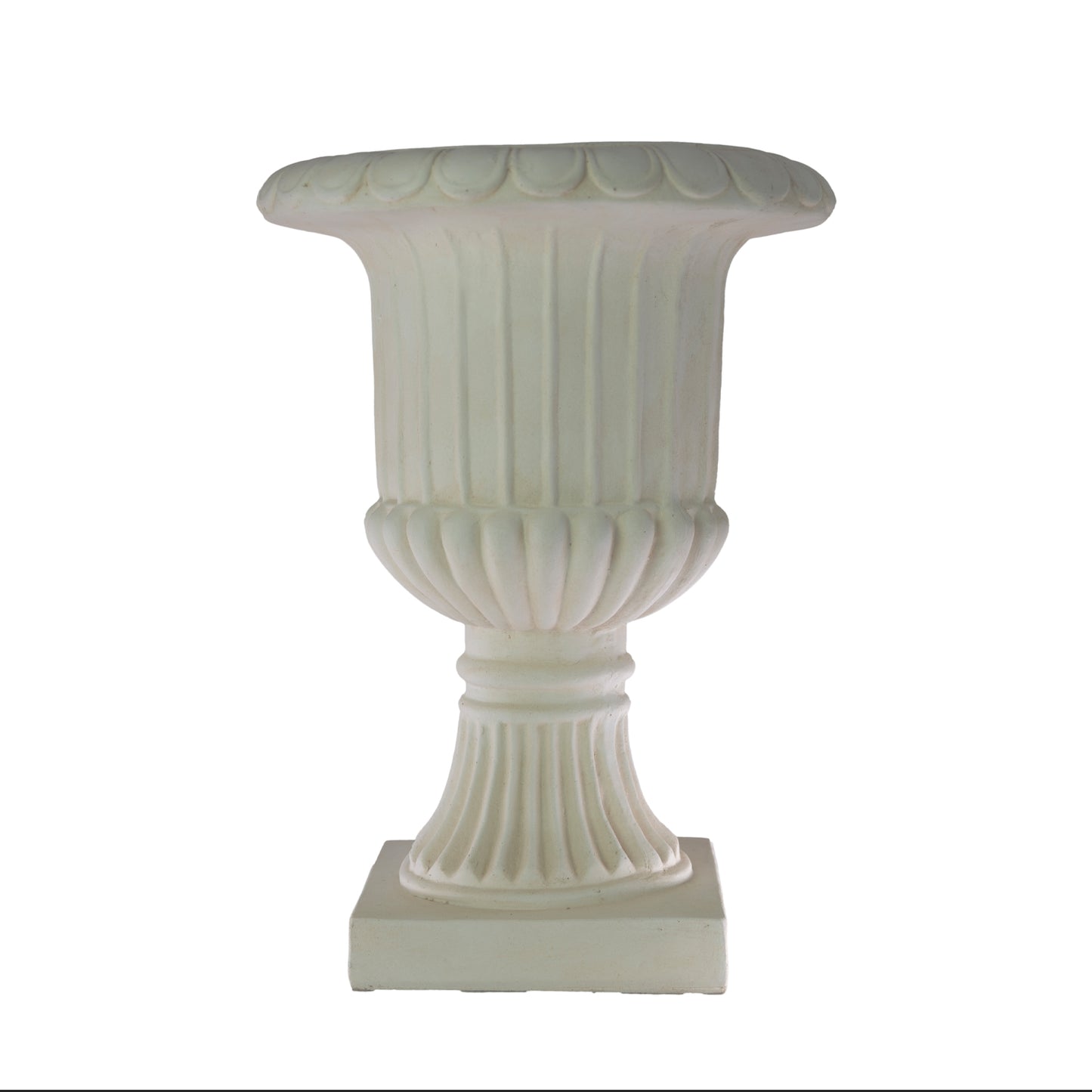 Fiberglass Pot with Antique-Style Urn Silhouette Beige