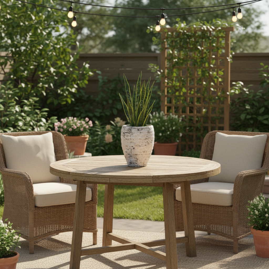 Olya Textured Barrel-Style Cement Planter