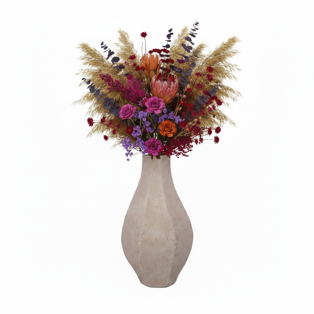 Nixie Handcrafted Faceted Pear-Shaped Terracotta Vase