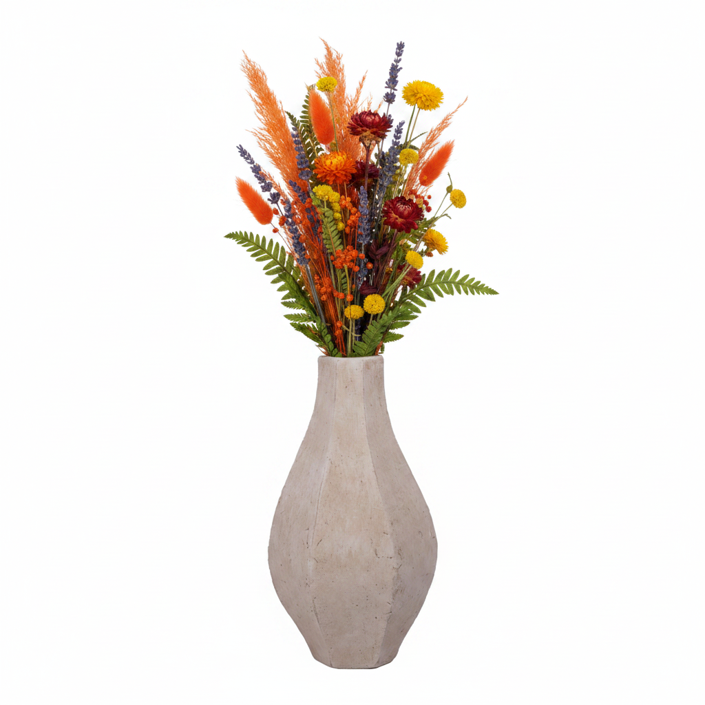 Nixie Handcrafted Faceted Pear-Shaped Terracotta Vase