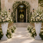 Niya Classic Fiberglass Urn Planter with Pedestal