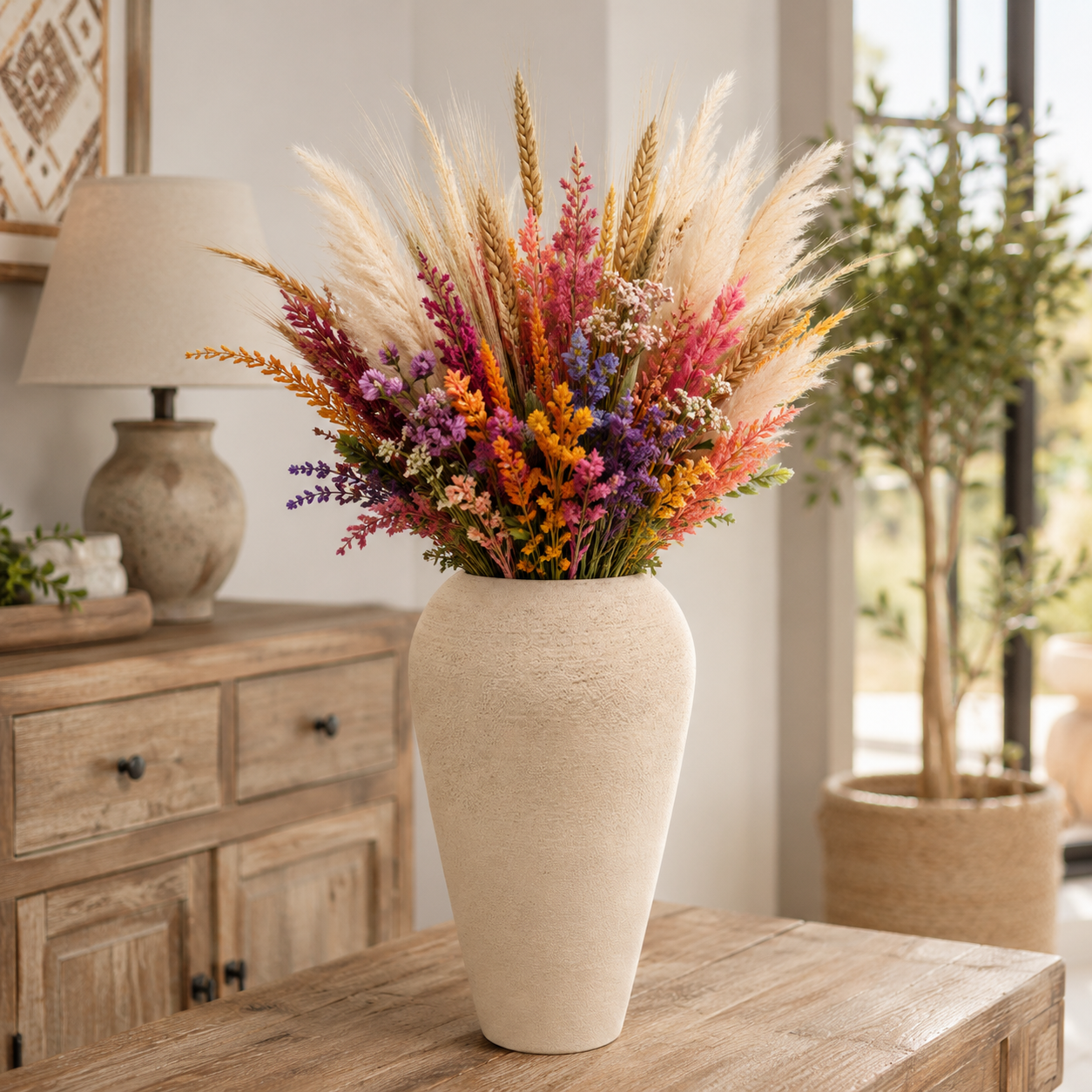 Alana Earthy Tapered Ceramic Urn Vase