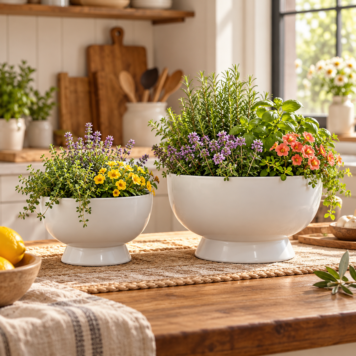 Alla Pedestal Ceramic Bowl (Set of 2)