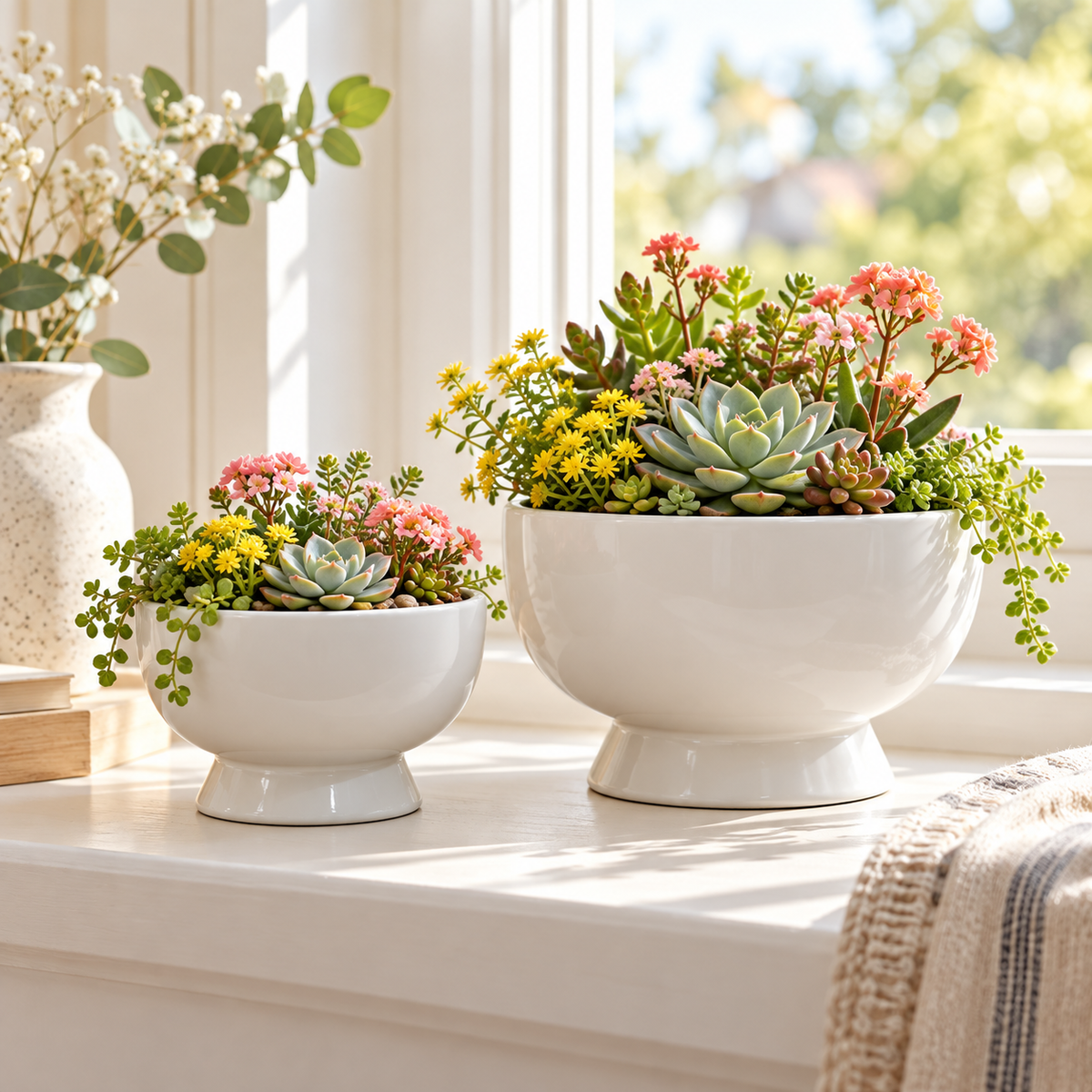 Alla Pedestal Ceramic Bowl (Set of 2)