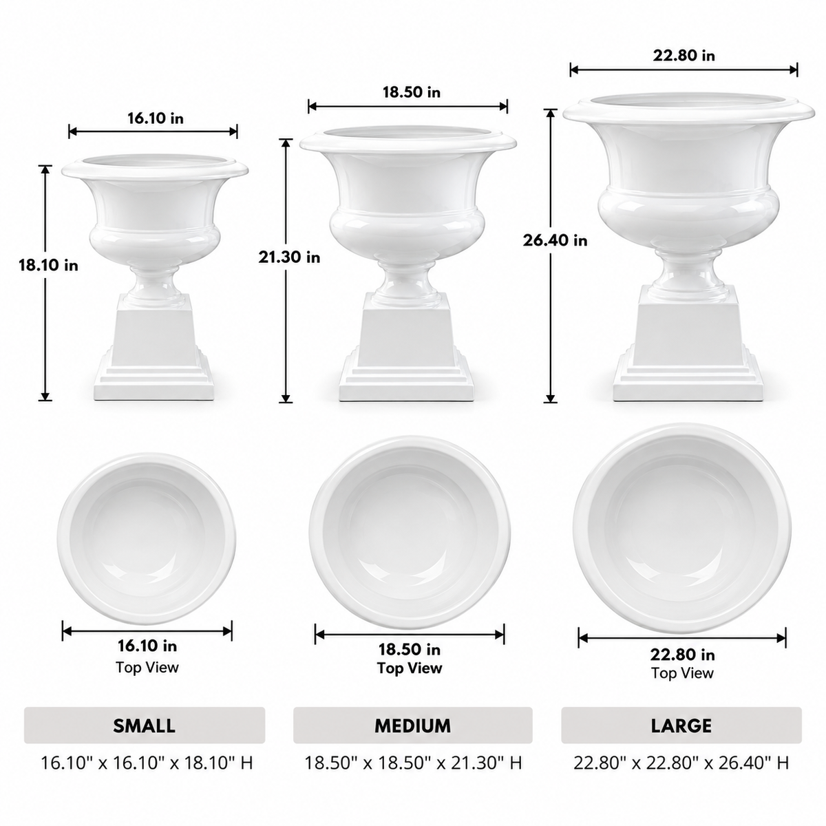Aluna Campagna Fiberglass Urn Planter with Pedestal