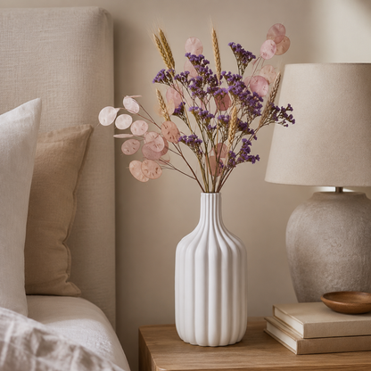Andi Ribbed Ceramic Bottle Vase