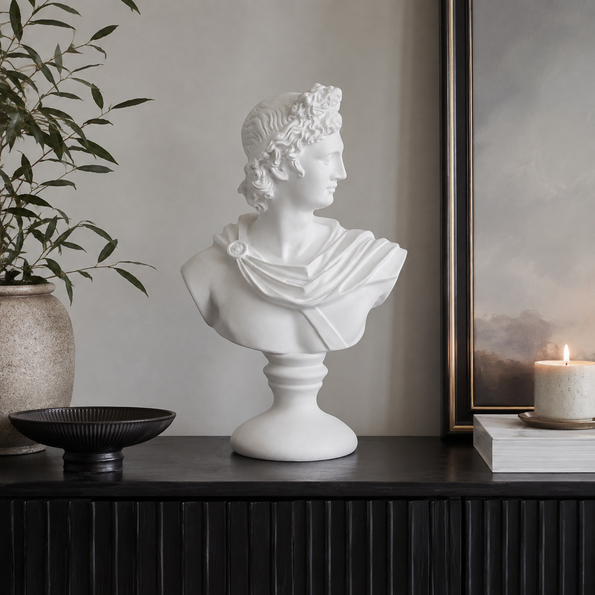 Atlas Resin Male Head Sculpture