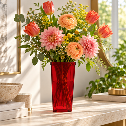 Billie Tapered Square Glass Vase