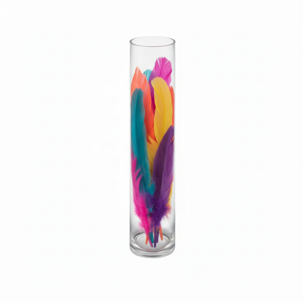 Silvon Clear Glass Cylinder Vase