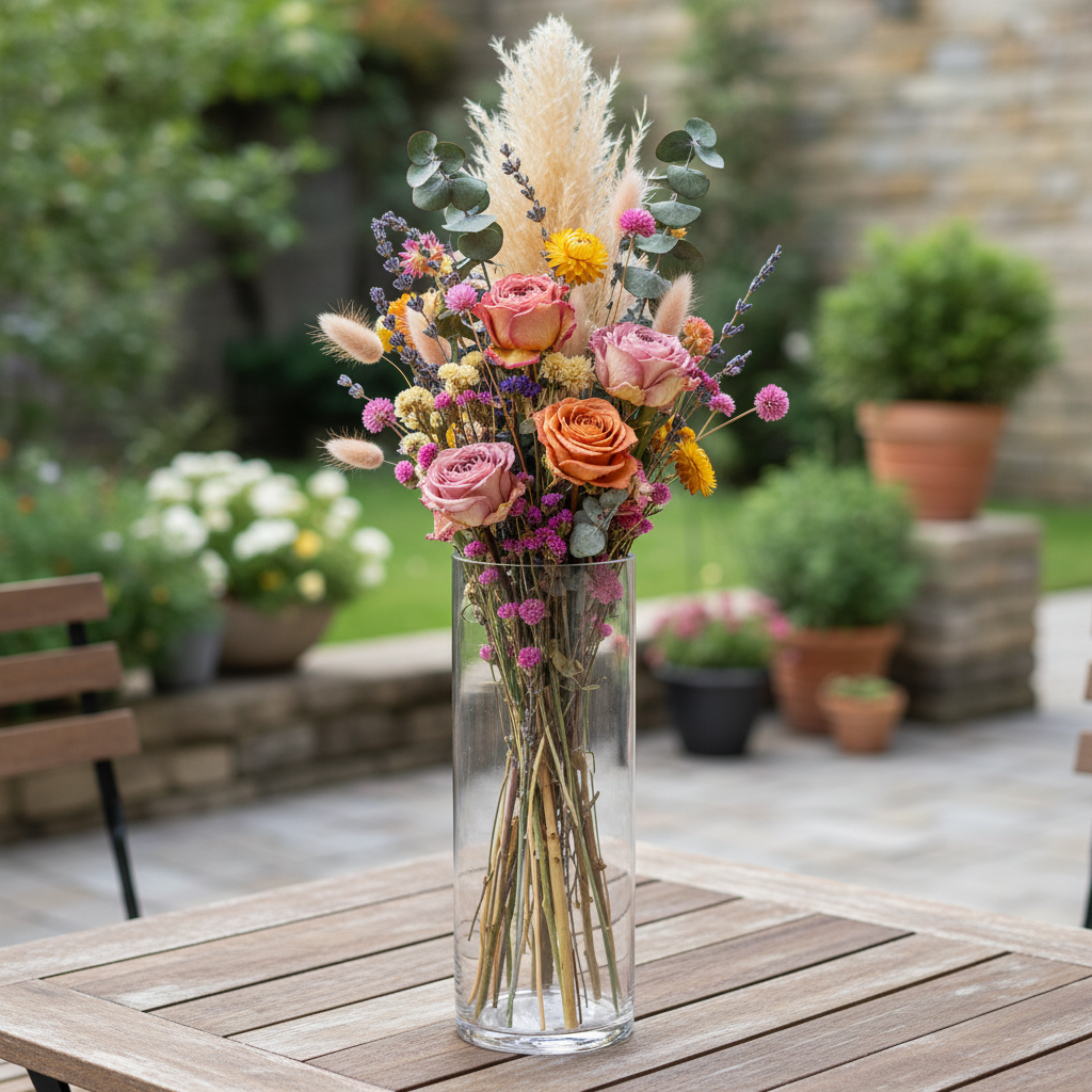 Silvon Clear Glass Cylinder Vase