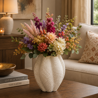 Carline Twisted Lobed Ceramic Vase