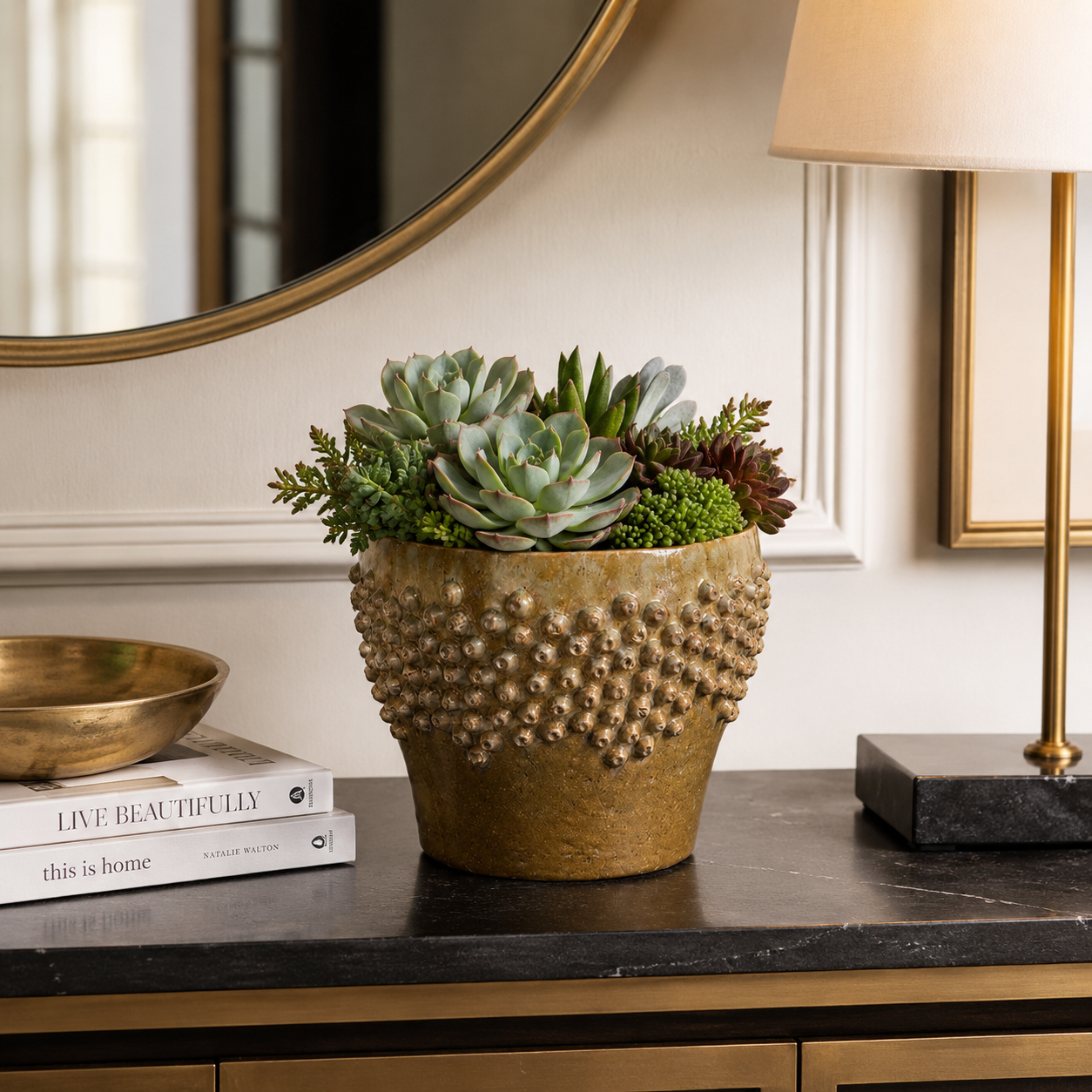 Carm Raised Bump Ceramic Pot