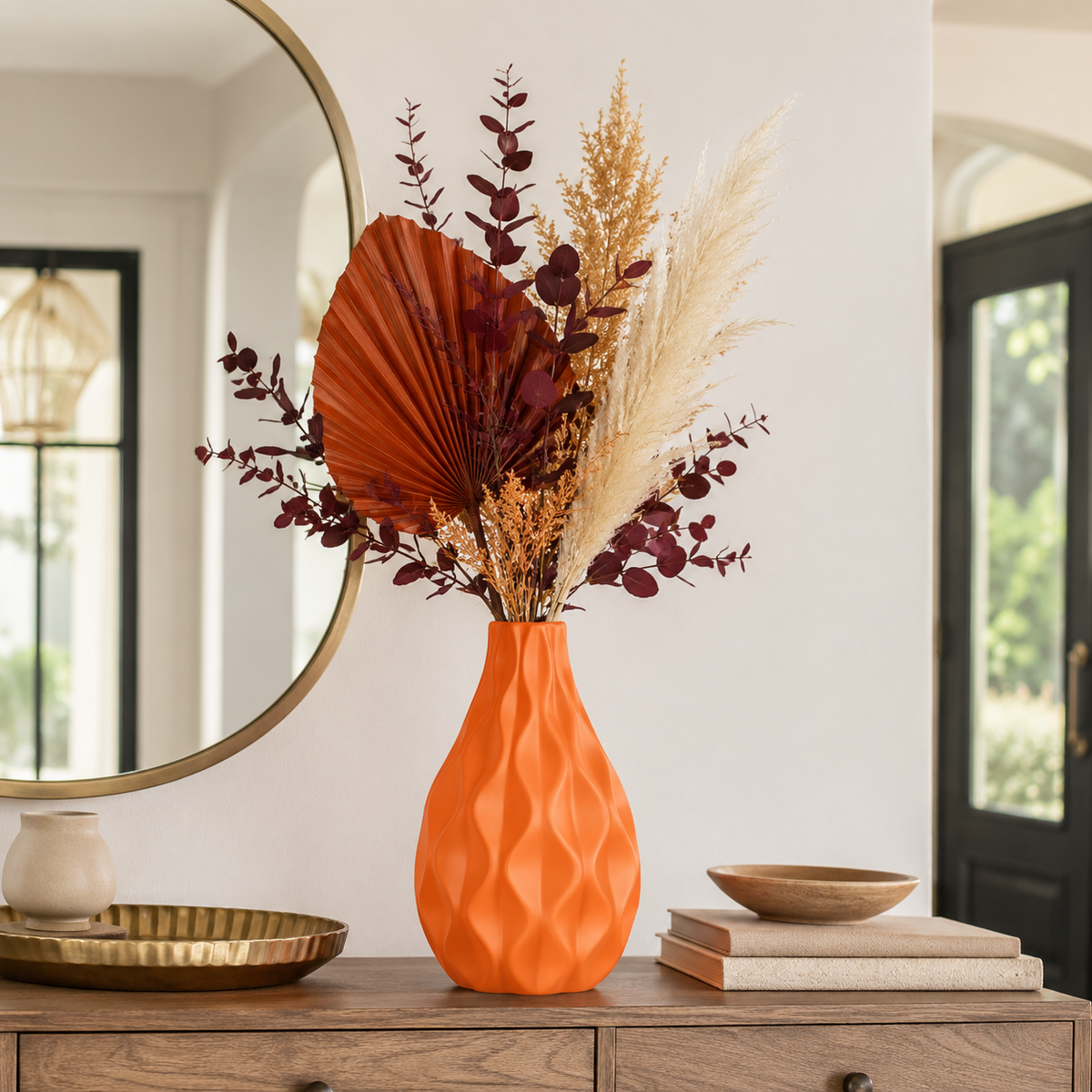 Chana Bellied Wave Ceramic Vase