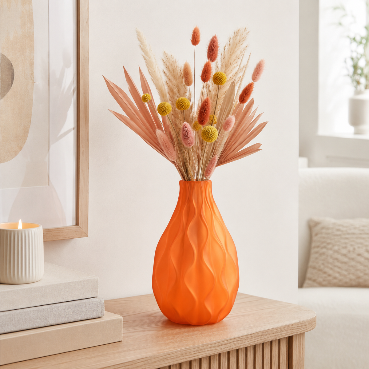 Chana Bellied Wave Ceramic Vase